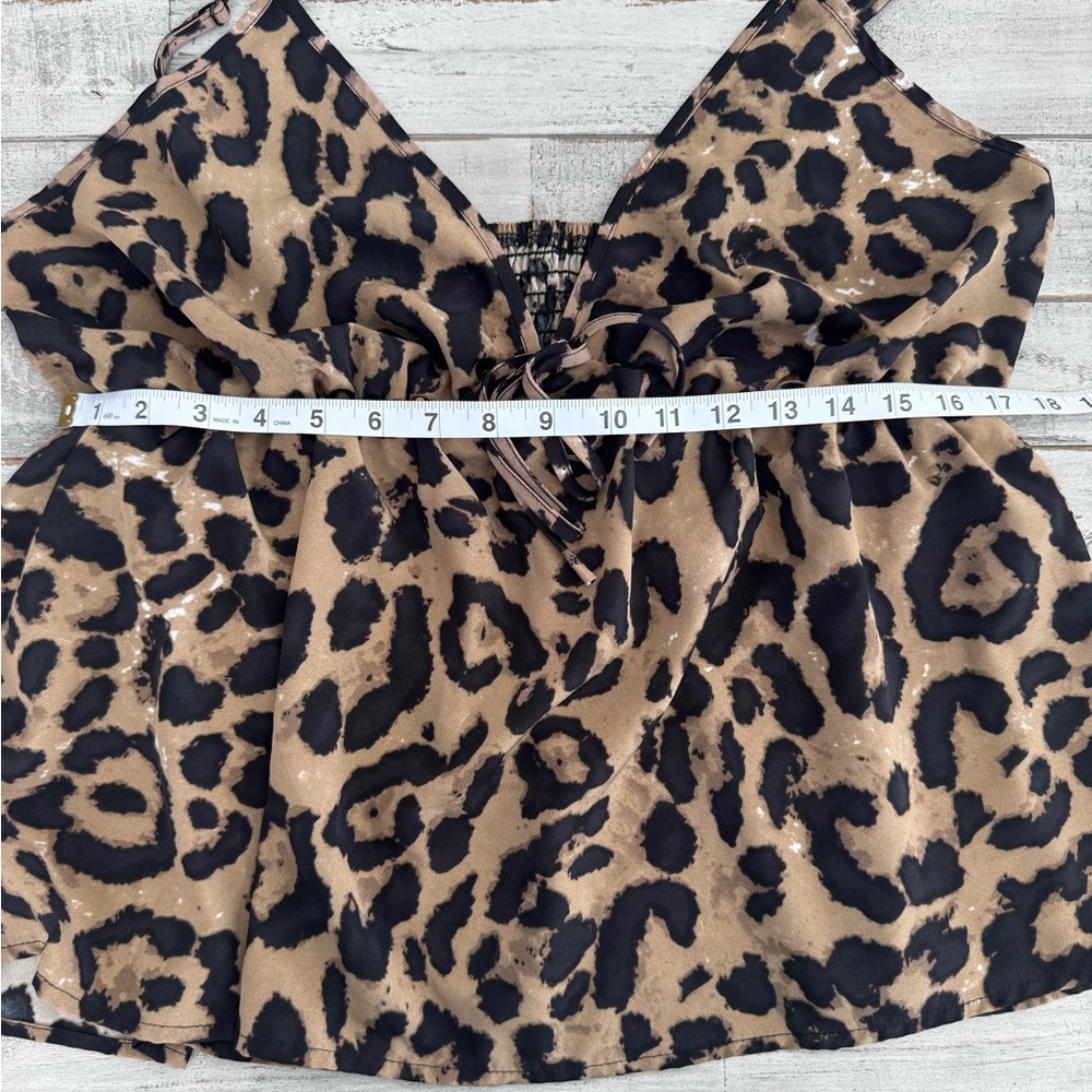 Leopard Print Spaghetti Strap Dress - Picture 9 of 10